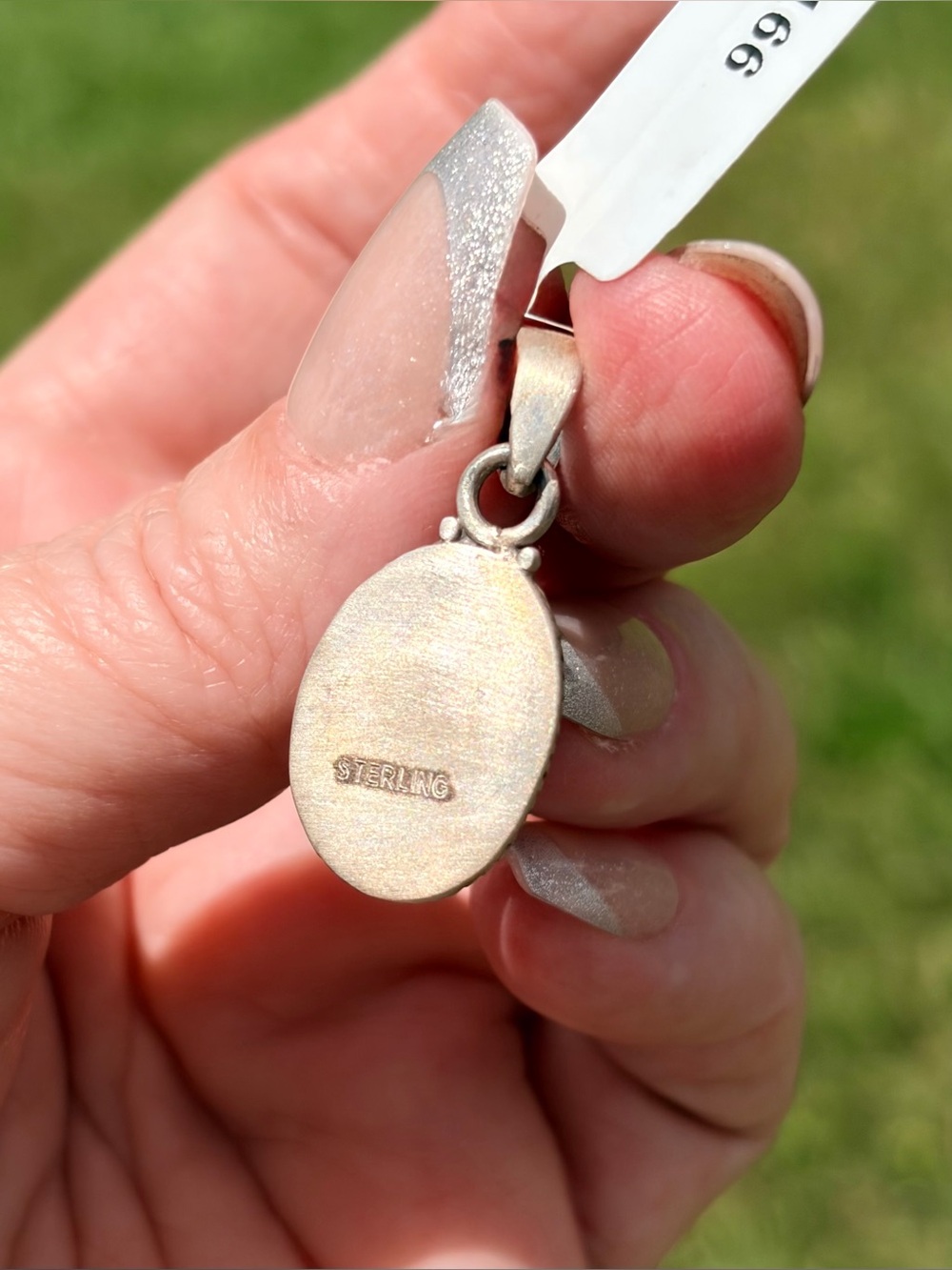925 Sterling Silver Lone Mountain Turquoise Pendant - Picture 6 of 9